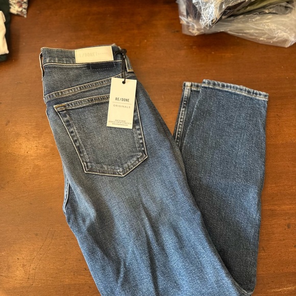 ReDone NWT size 28 high rise ankle cropped straight stretch mid 70’s denim jeans - Picture 5 of 16